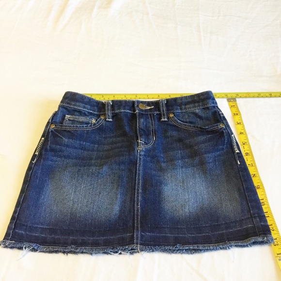 Old Navy Girl’s Jean Skirt, Raw Hem, Sz14. Used - Picture 1 of 3
